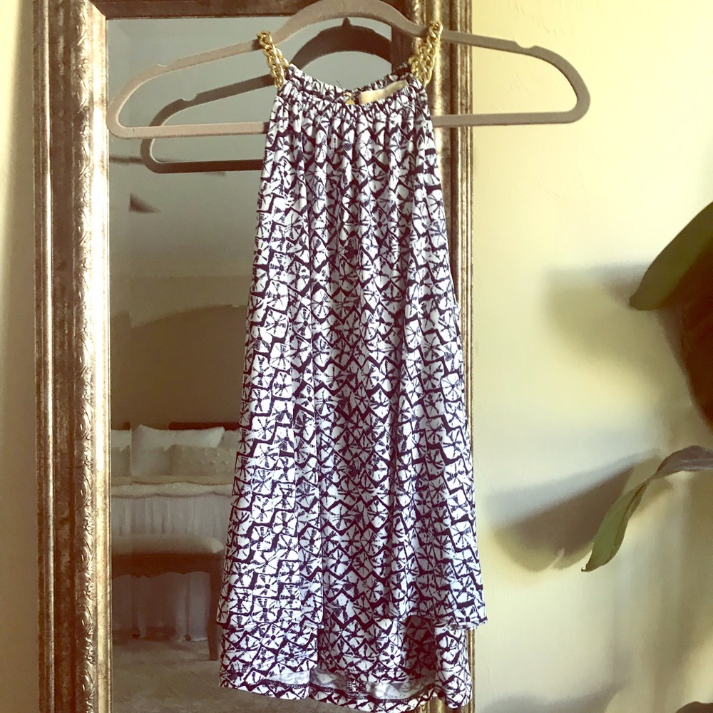 Michael Kors Dip Hem Top with chain halter